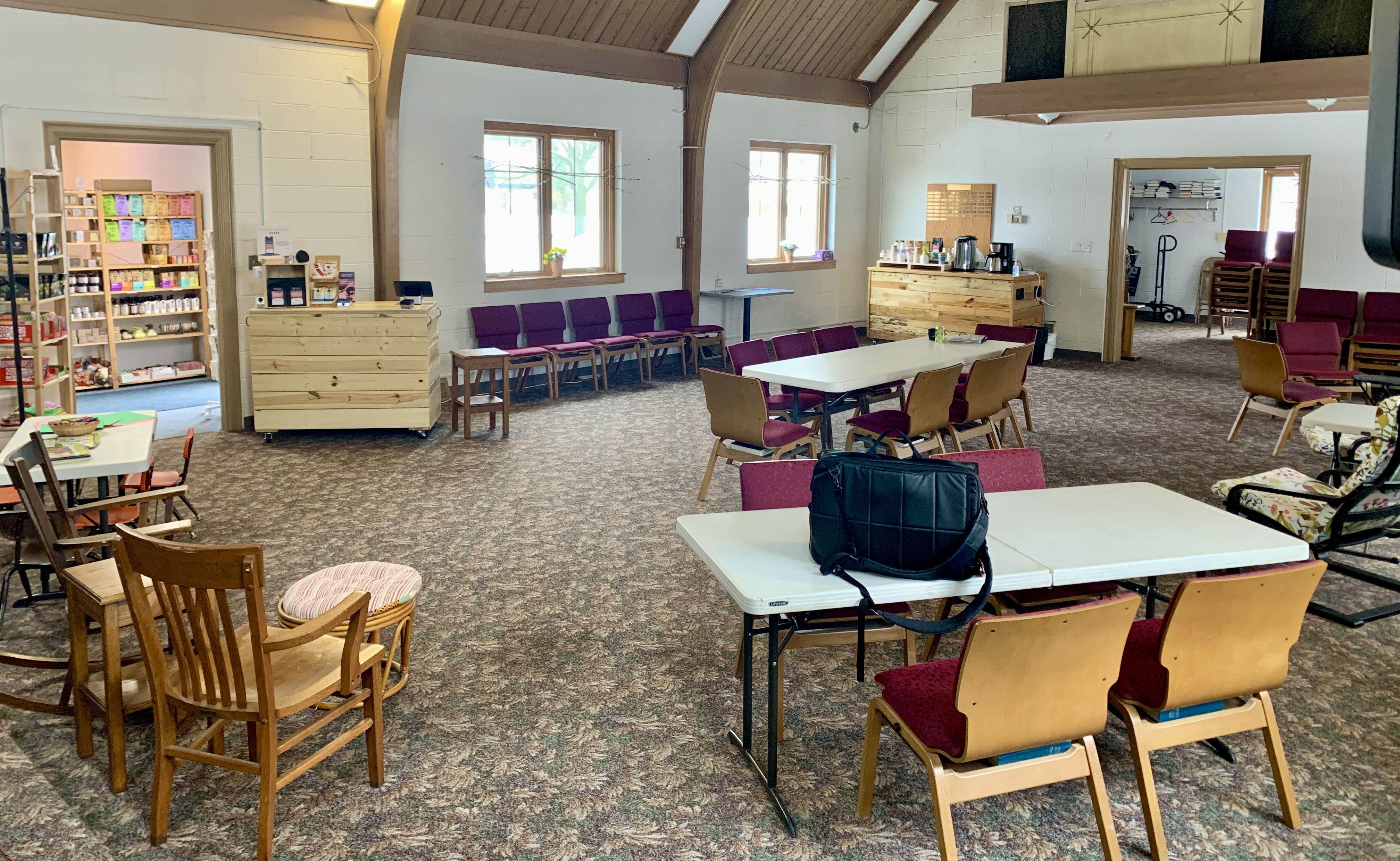 A wide view of the open Third Space room